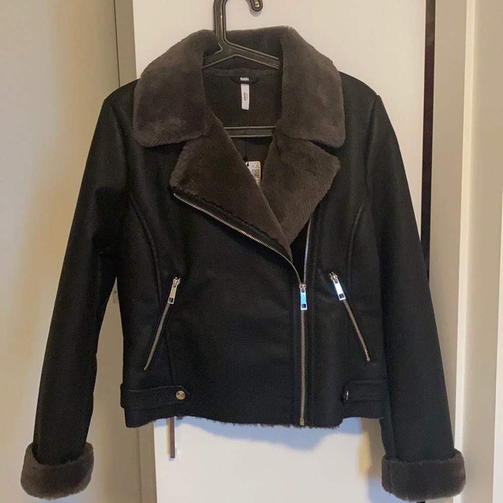 NWT Mango faux leather jacket